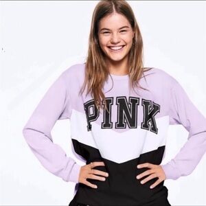 PINK Victoria's Secret Women's Sweater - Lavender, White, and Black